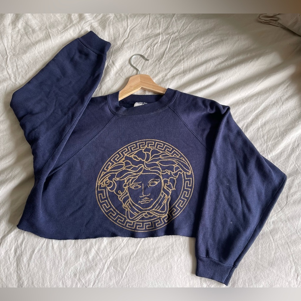Faux Versace Cropped Sweater